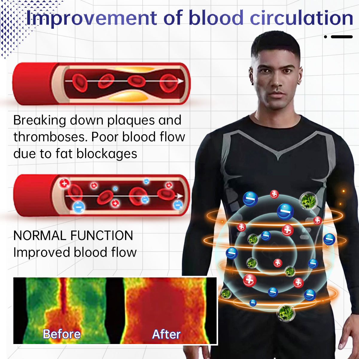 Far-Infrared Tourmaline Magnetic Men's Undershirt